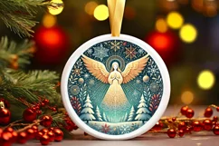 Round Christmas Ornament Sublimation|Clipart Product Image 2