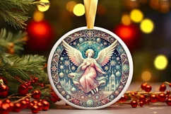 Round Christmas Ornament Sublimation|Clipart Product Image 2