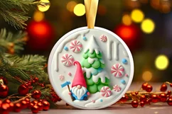 Round Christmas Ornament Sublimation|Clipart Product Image 2