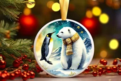 Round Christmas Ornament Sublimation|Clipart Product Image 2