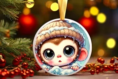 Round Christmas Ornament Sublimation|Clipart Product Image 2