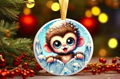 Round Christmas Ornament Sublimation|Clipart Product Image 2