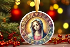 Round Christmas Ornament Sublimation|Clipart Product Image 2