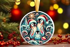 Round Christmas Ornament Sublimation|Clipart Product Image 1