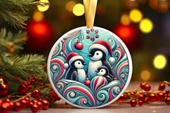 Round Christmas Ornament Sublimation|Clipart Product Image 1