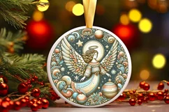 Round Christmas Ornament Sublimation|Clipart Product Image 1