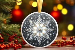 Round Christmas Ornament Sublimation|Clipart Product Image 1