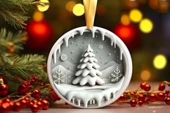 Round Christmas Ornament Sublimation|Clipart Product Image 2
