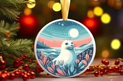 Round Christmas Ornament Sublimation|Clipart Product Image 1