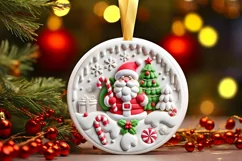 Round Christmas Ornament Sublimation|Clipart Product Image 1