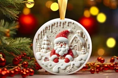 Round Christmas Ornament Sublimation|Clipart Product Image 1