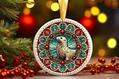 Round Christmas Ornament Sublimation|Clipart Product Image 2