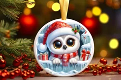 Round Christmas Ornament Sublimation|Clipart Product Image 1