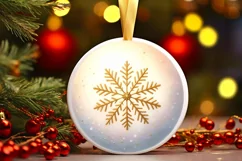 Round Christmas Ornament Sublimation|Clipart Product Image 1