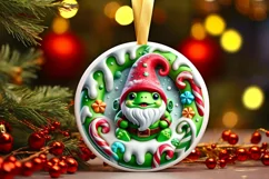 Round Christmas Ornament Sublimation|Clipart Product Image 2