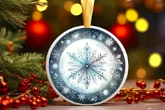 Round Christmas Ornament Sublimation|Clipart Product Image 1