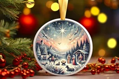 Round Christmas Ornament Sublimation|Clipart Product Image 2