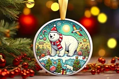 Round Christmas Ornament Sublimation|Clipart Product Image 1