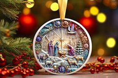 Round Christmas Ornament Sublimation|Clipart Product Image 1