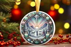 Round Christmas Ornament Sublimation|Clipart Product Image 1