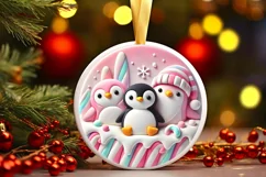 Round Christmas Ornament Sublimation|Clipart Product Image 2