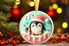 Round Christmas Ornament Sublimation|Clipart Product Image 2