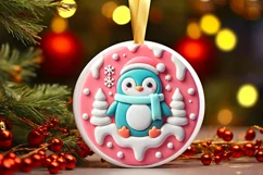 Round Christmas Ornament Sublimation|Clipart Product Image 2