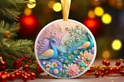 Round Christmas Ornament Sublimation|Clipart Product Image 1