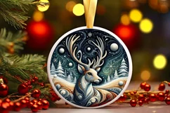 Round Christmas Ornament Sublimation|Clipart Product Image 1