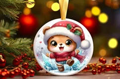 Round Christmas Ornament Sublimation|Clipart Product Image 1