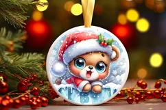 Round Christmas Ornament Sublimation|Clipart Product Image 1