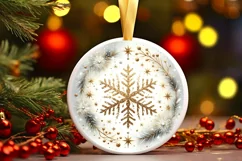 Round Christmas Ornament Sublimation|Clipart Product Image 3