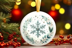 Round Christmas Ornament Sublimation|Clipart Product Image 1