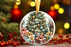 Round Christmas Ornament Sublimation|Clipart Product Image 2
