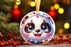 Shiny Christmas Face Round Panda Product Image 1