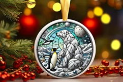 Round Christmas Ornament Sublimation|Clipart Product Image 1
