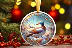 Round Christmas Ornament Sublimation|Clipart Product Image 1