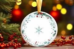 Round Christmas Ornament Sublimation|Clipart Product Image 3