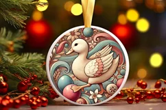 Round Christmas Ornament Sublimation|Clipart Product Image 1