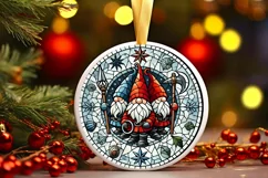 Round Christmas Ornament Sublimation|Clipart Product Image 1
