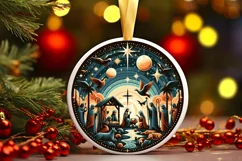 Round Christmas Ornament Sublimation|Clipart Product Image 1
