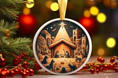 Round Christmas Ornament Sublimation|Clipart Product Image 1