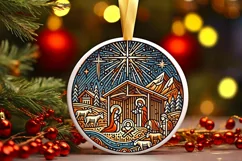 Round Christmas Ornament Sublimation|Clipart Product Image 1