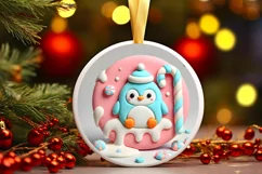 Round Christmas Ornament Sublimation|Clipart Product Image 2