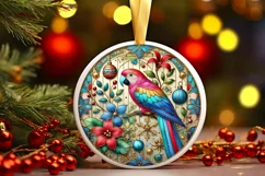Round Christmas Ornament Sublimation|Clipart Product Image 2