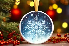 Round Christmas Ornament Sublimation|Clipart Product Image 1