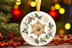 Round Christmas Ornament Sublimation|Clipart Product Image 1