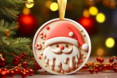 Round Christmas Ornament Sublimation|Clipart Product Image 2