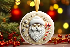 Round Christmas Ornament Sublimation|Clipart Product Image 1