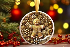 Round Christmas Ornament Sublimation|Clipart Product Image 2